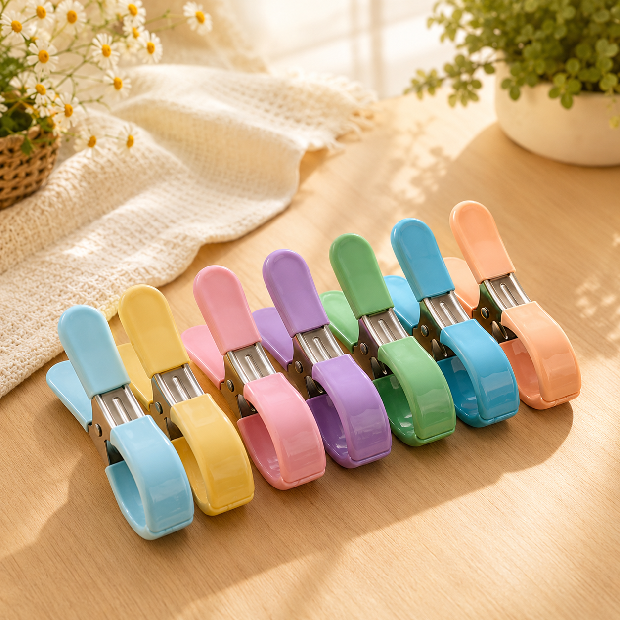 Windproof No-Marks Laundry Clips, Heavy-Duty Clothes Pegs, Anti-Slip Towel & Blanket Clips for Indoor and Outdoor Drying